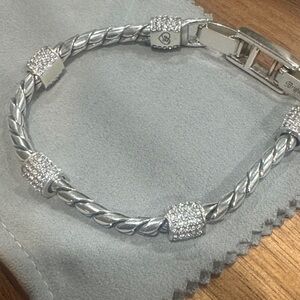 Brighton Silver Pavé Twisted Cable Bracelet